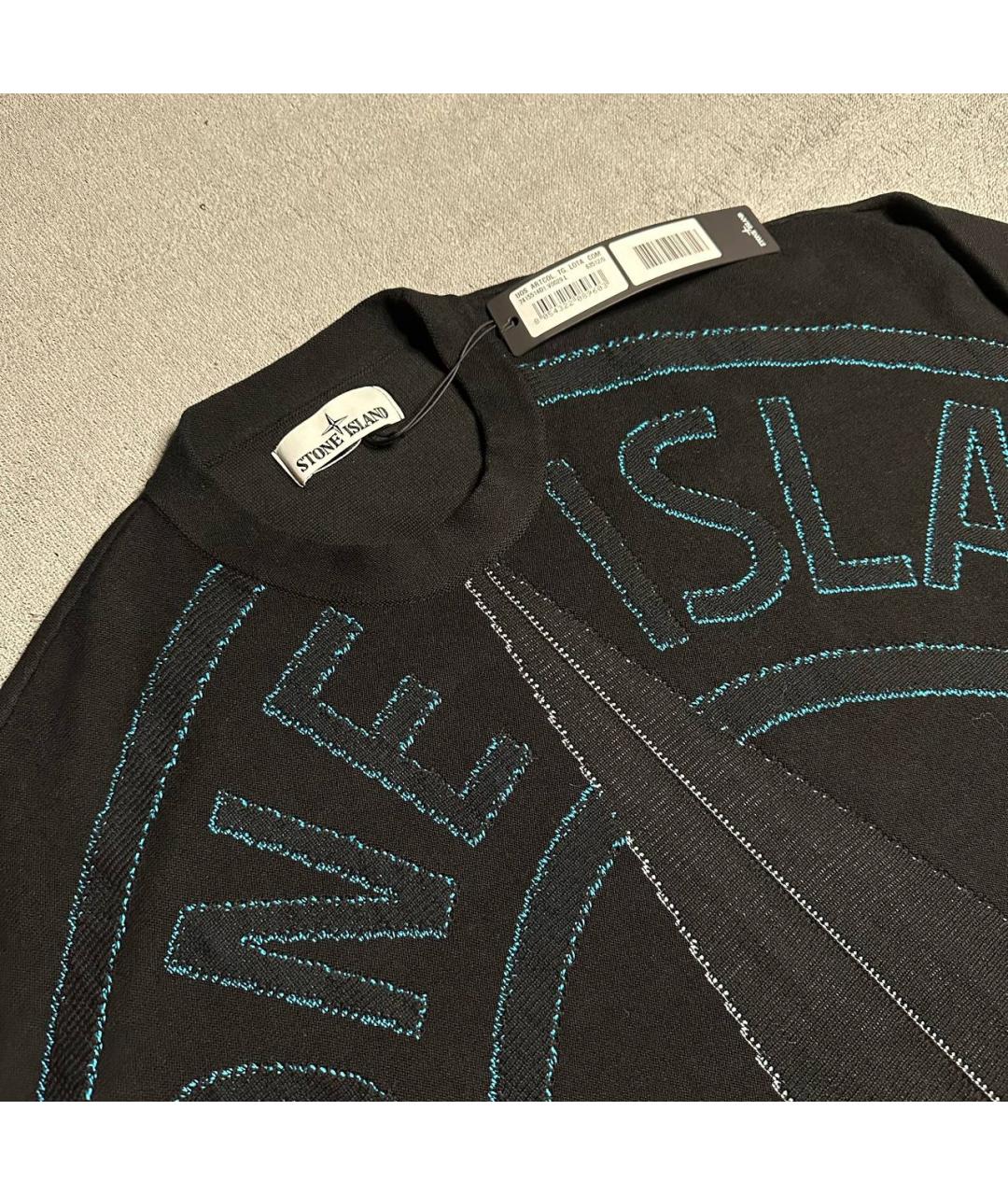 STONE ISLAND Черный хлопковый джемпер / свитер, фото 3