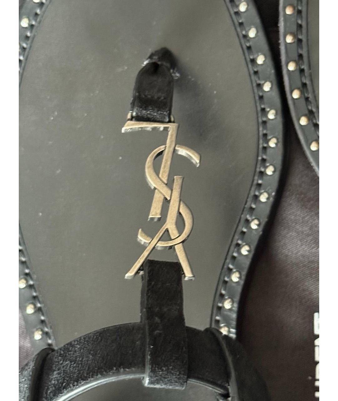 SAINT LAURENT Черные сандалии, фото 4