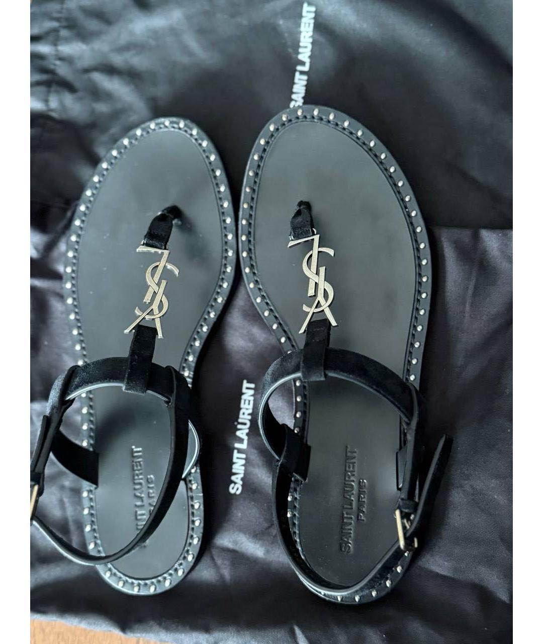 SAINT LAURENT Черные сандалии, фото 6