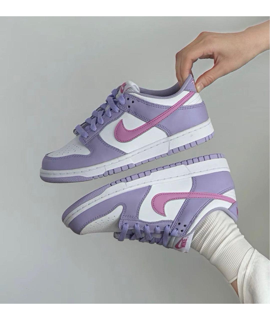 NIKE Фиолетовые кожаные кроссовки, фото 5