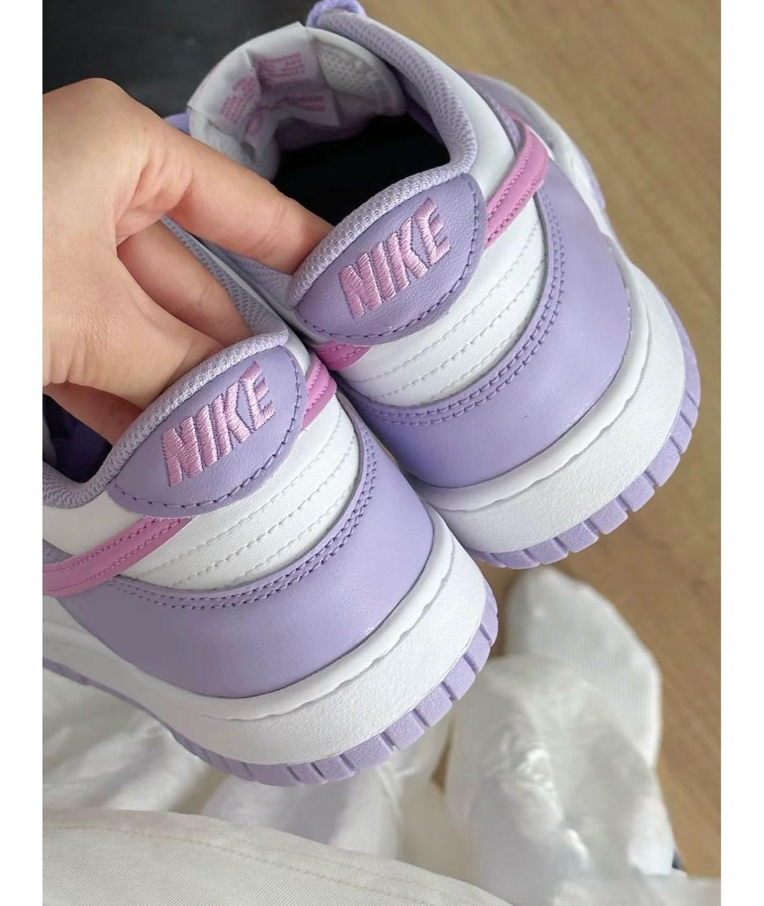 NIKE Фиолетовые кожаные кроссовки, фото 6