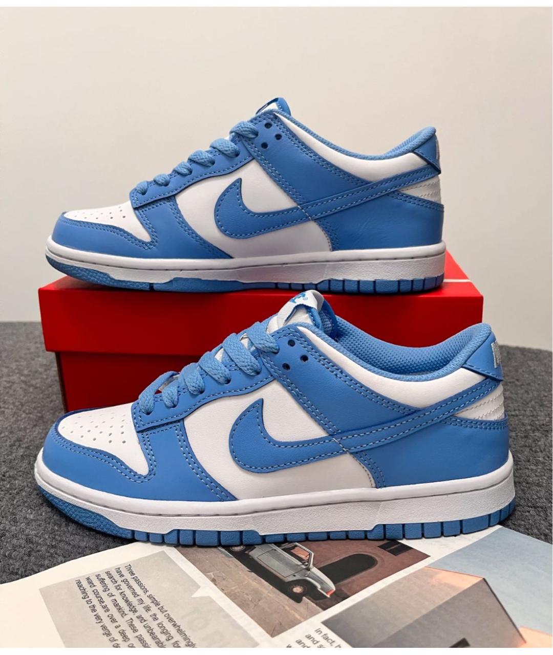 NIKE Голубые кожаные кроссовки, фото 7