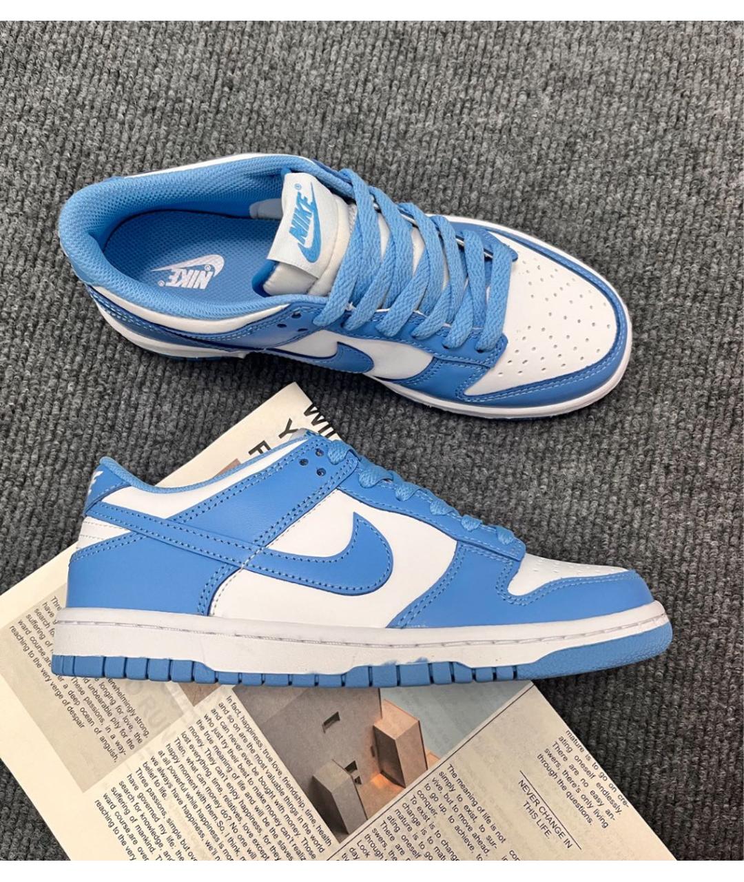 NIKE Голубые кожаные кроссовки, фото 8