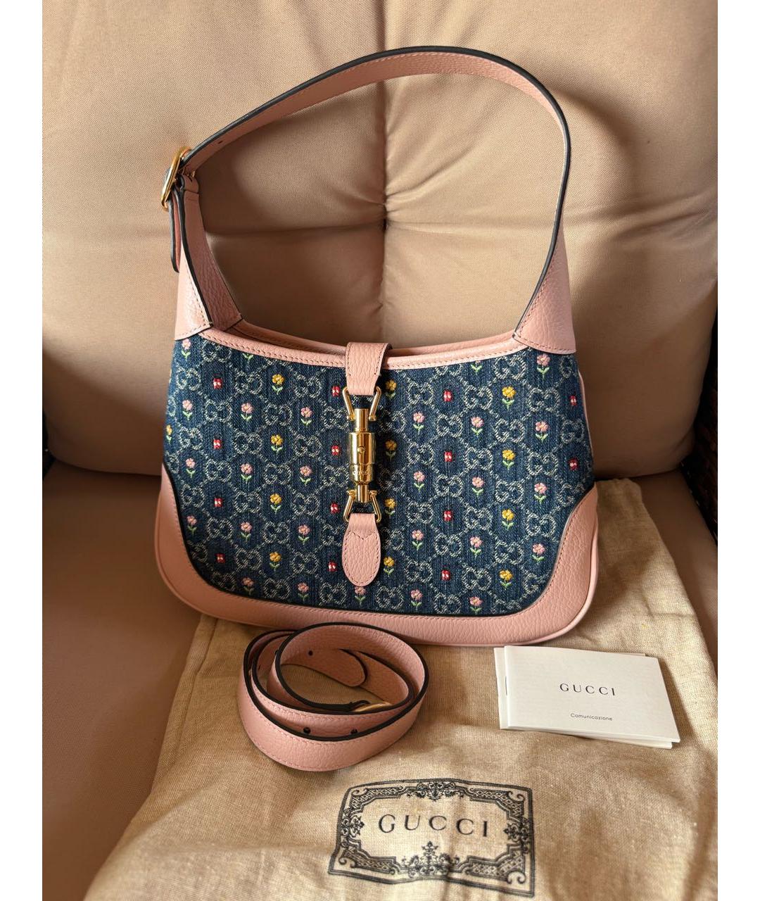 GUCCI Розовая кожаная сумка тоут, фото 8