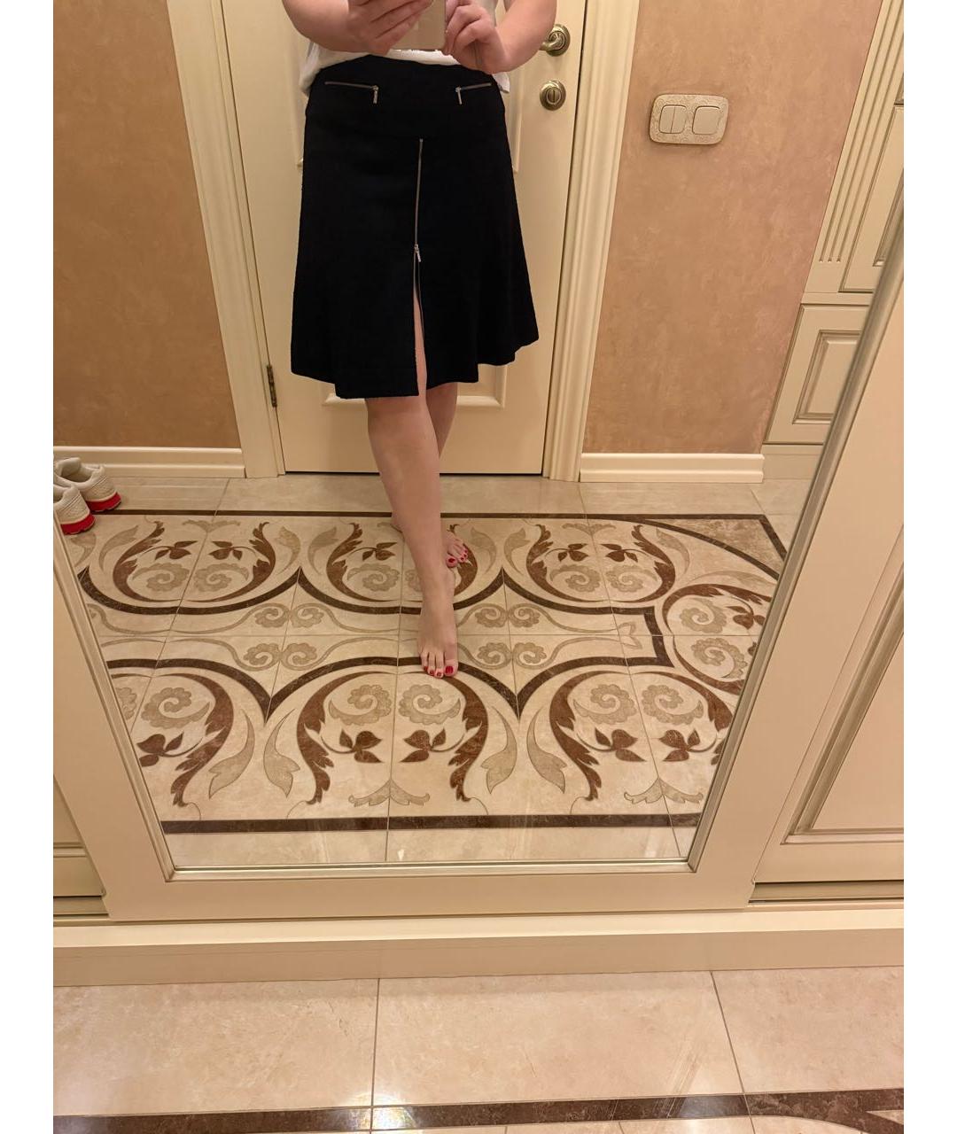 CHANEL Черная шерстяная юбка миди, фото 7