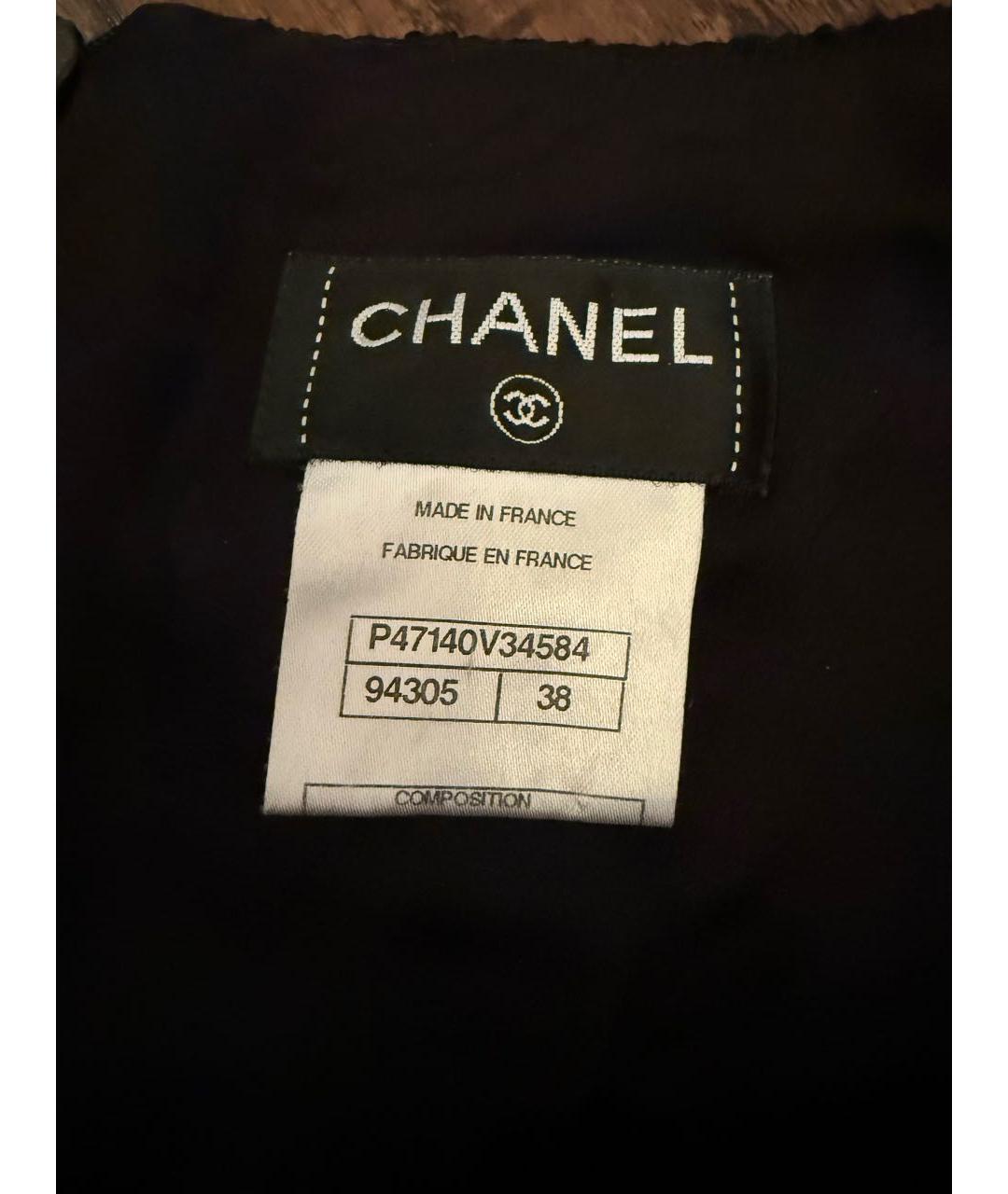 CHANEL Черная шерстяная юбка миди, фото 2