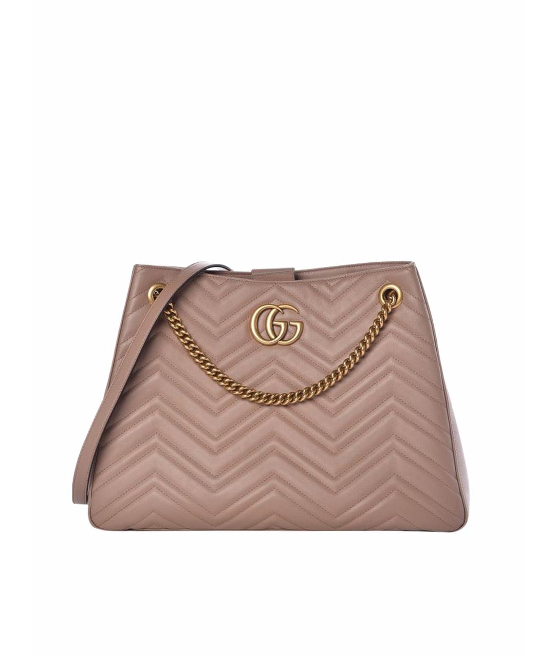 GUCCI Бежевая кожаная сумка тоут, фото 1