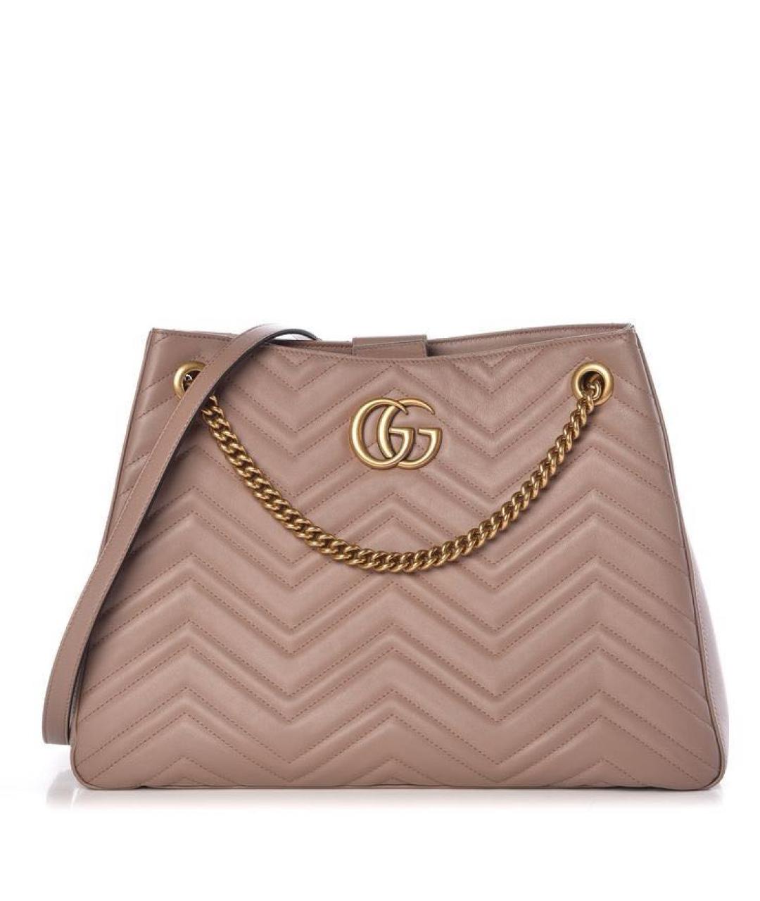 GUCCI Бежевая кожаная сумка тоут, фото 9