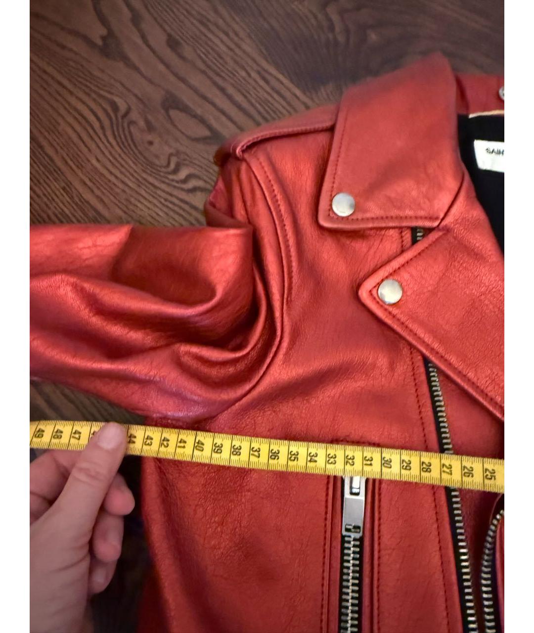 SAINT LAURENT Красная кожаная куртка, фото 5
