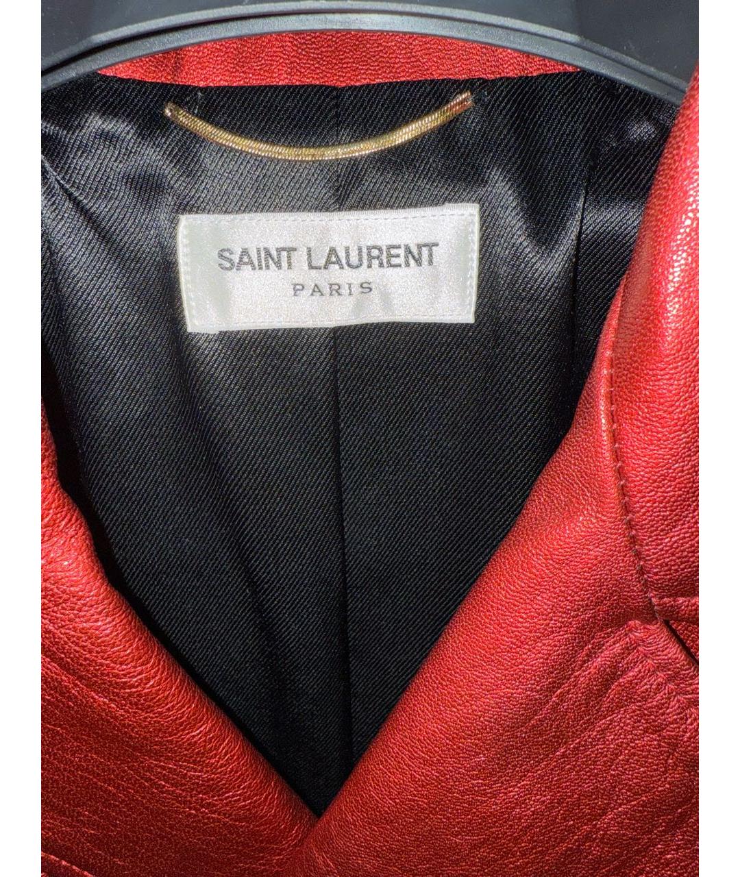 SAINT LAURENT Красная кожаная куртка, фото 3