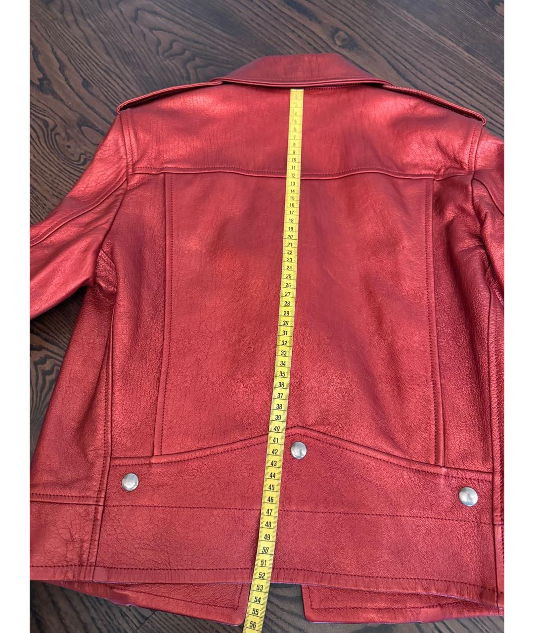SAINT LAURENT Красная кожаная куртка, фото 4