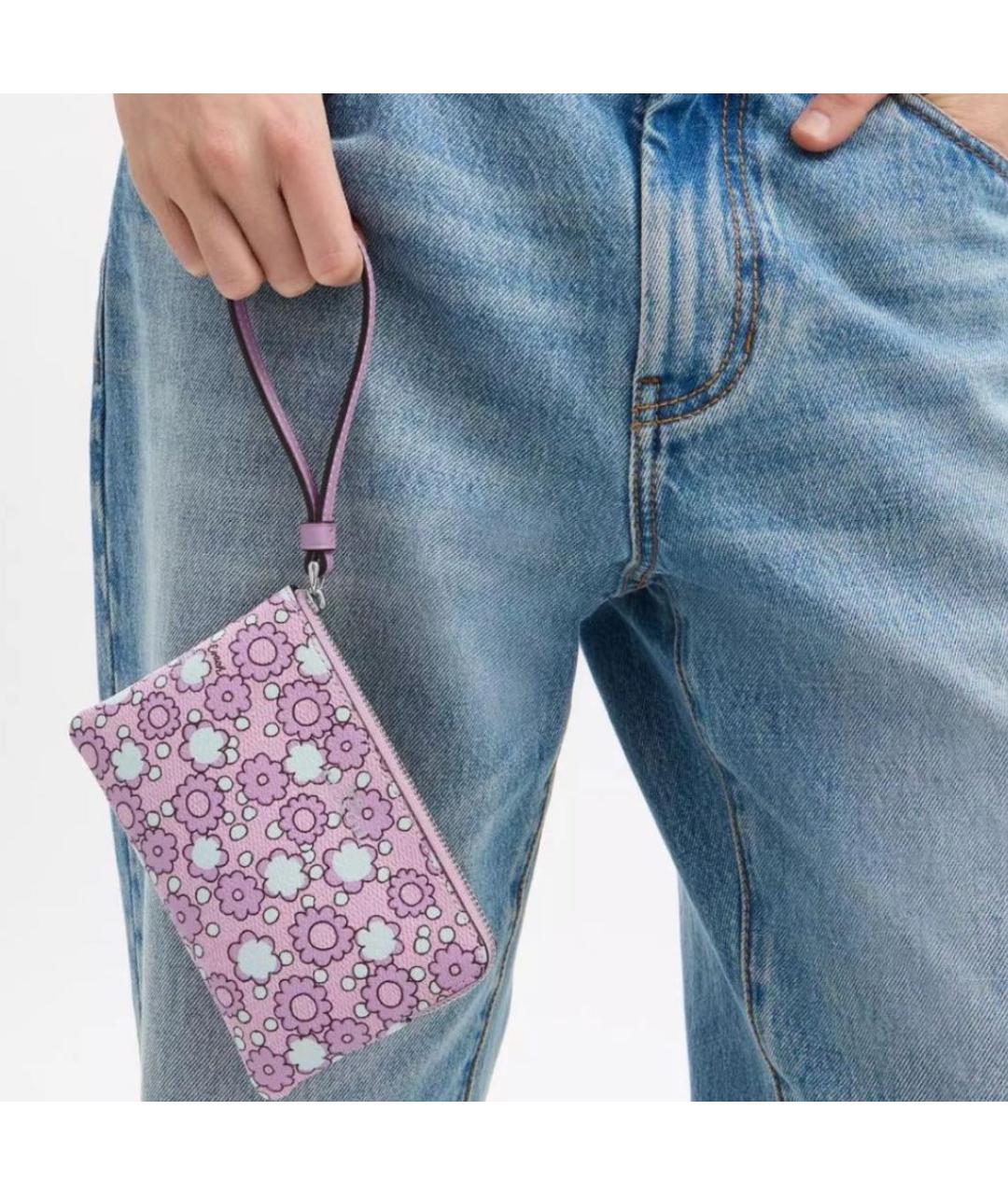 COACH Фиолетовый кожаный кошелек, фото 8