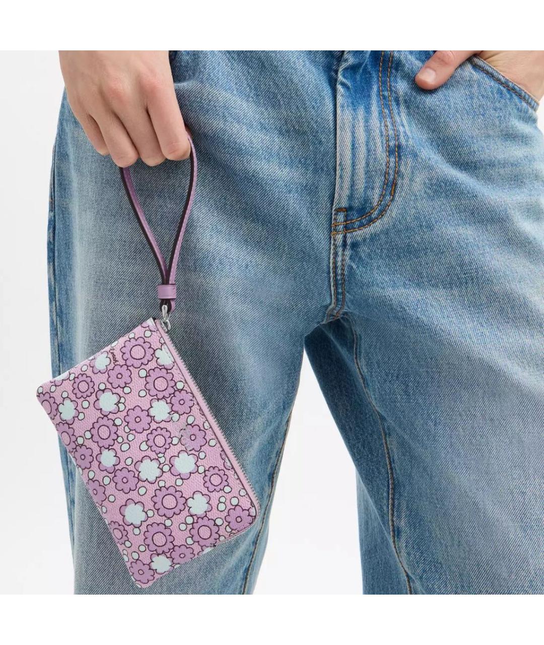 COACH Фиолетовый кожаный кошелек, фото 3