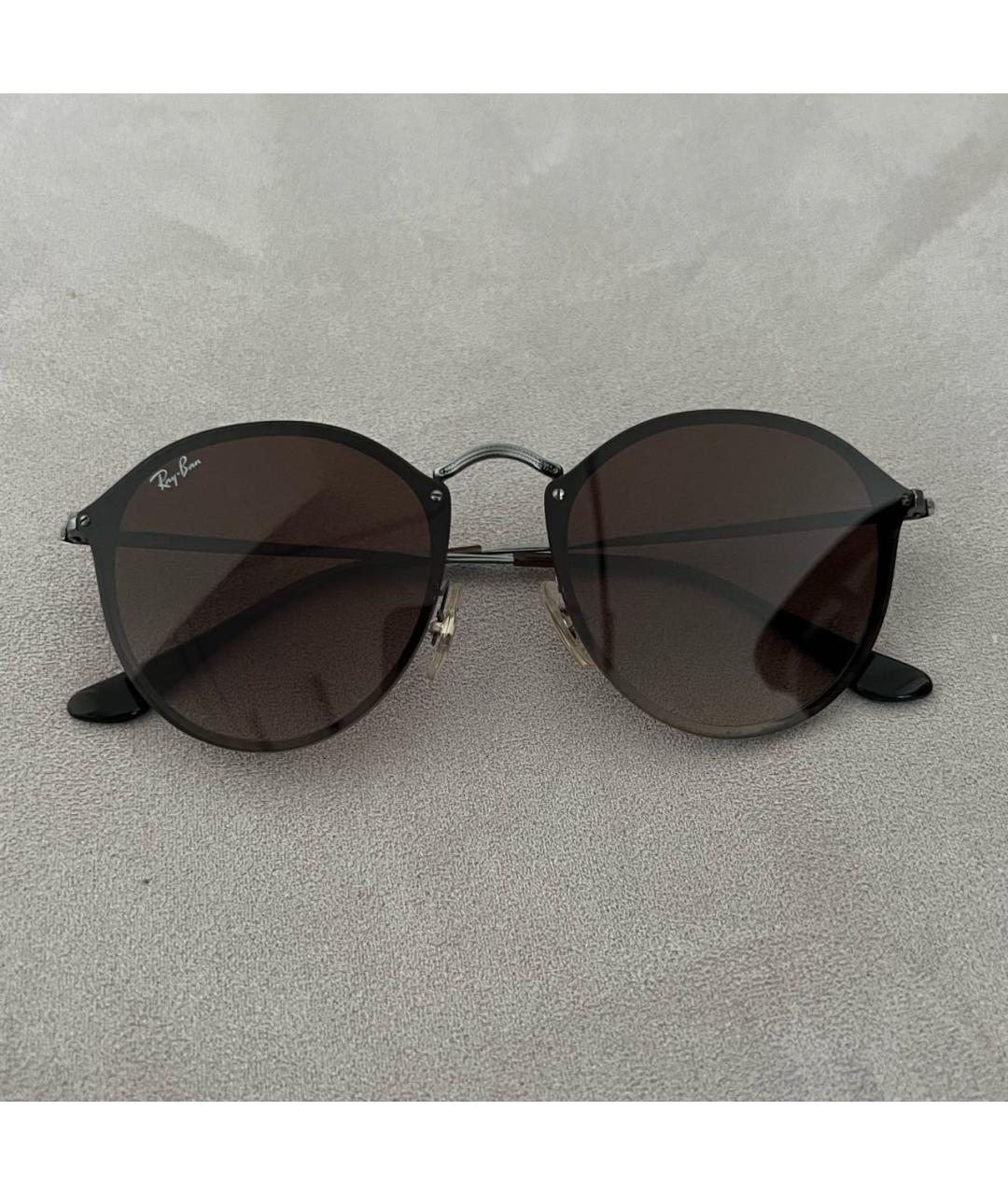 RAY BAN Коричневые металлические солнцезащитные очки, фото 8