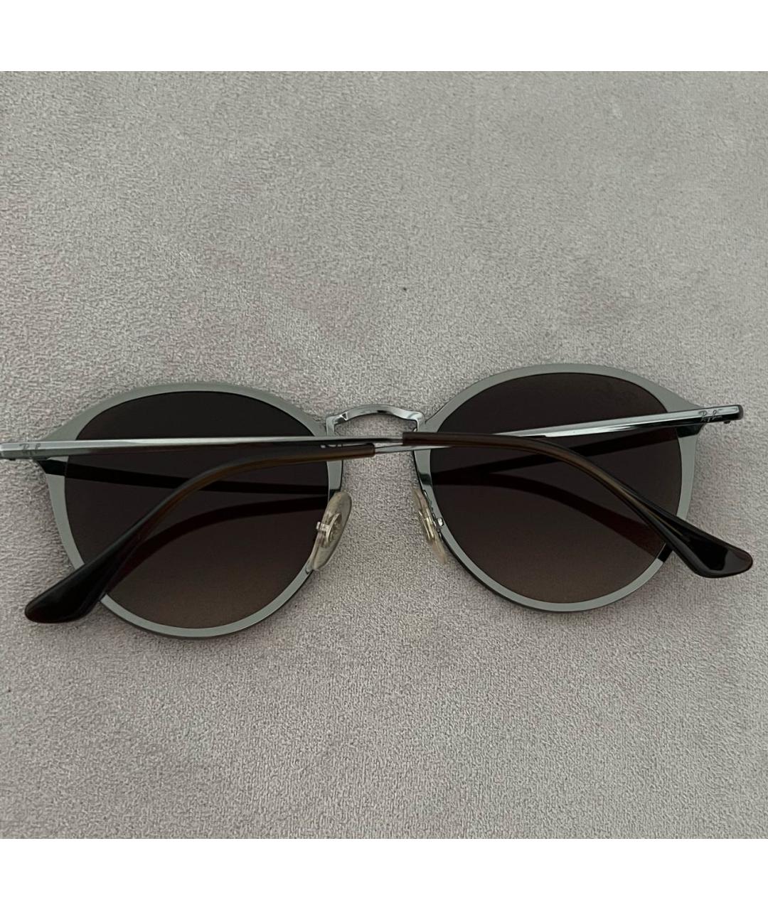 RAY BAN Коричневые металлические солнцезащитные очки, фото 4