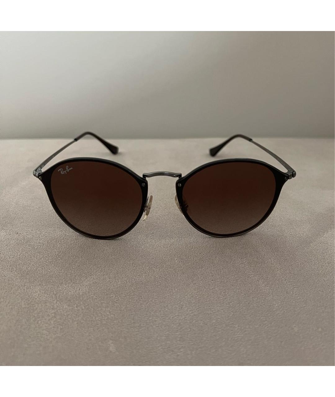 RAY BAN Коричневые металлические солнцезащитные очки, фото 2