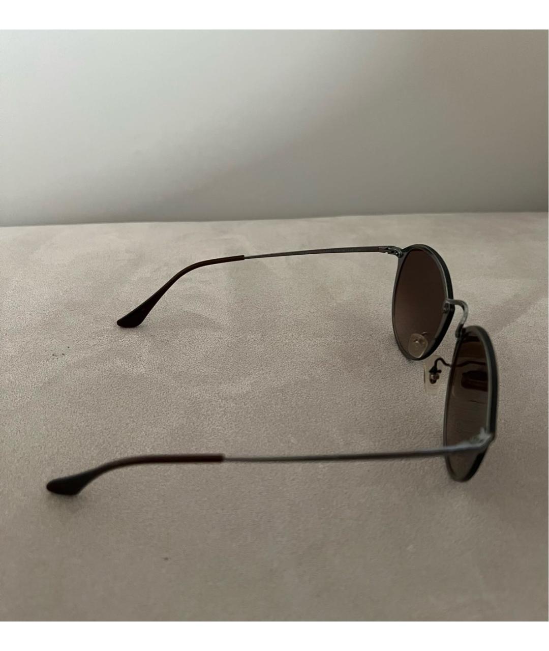 RAY BAN Коричневые металлические солнцезащитные очки, фото 3