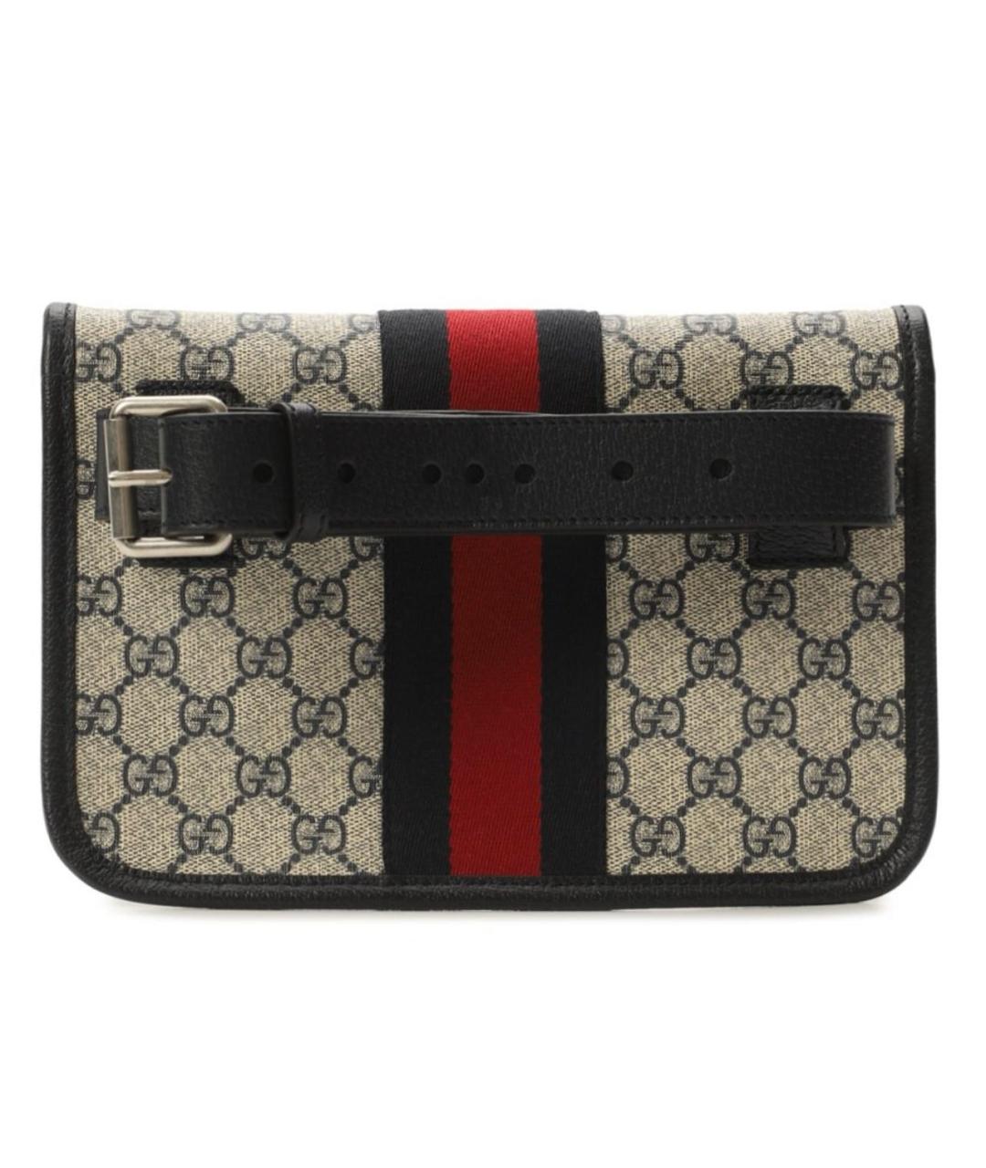 GUCCI Серая кожаная поясная сумка, фото 3