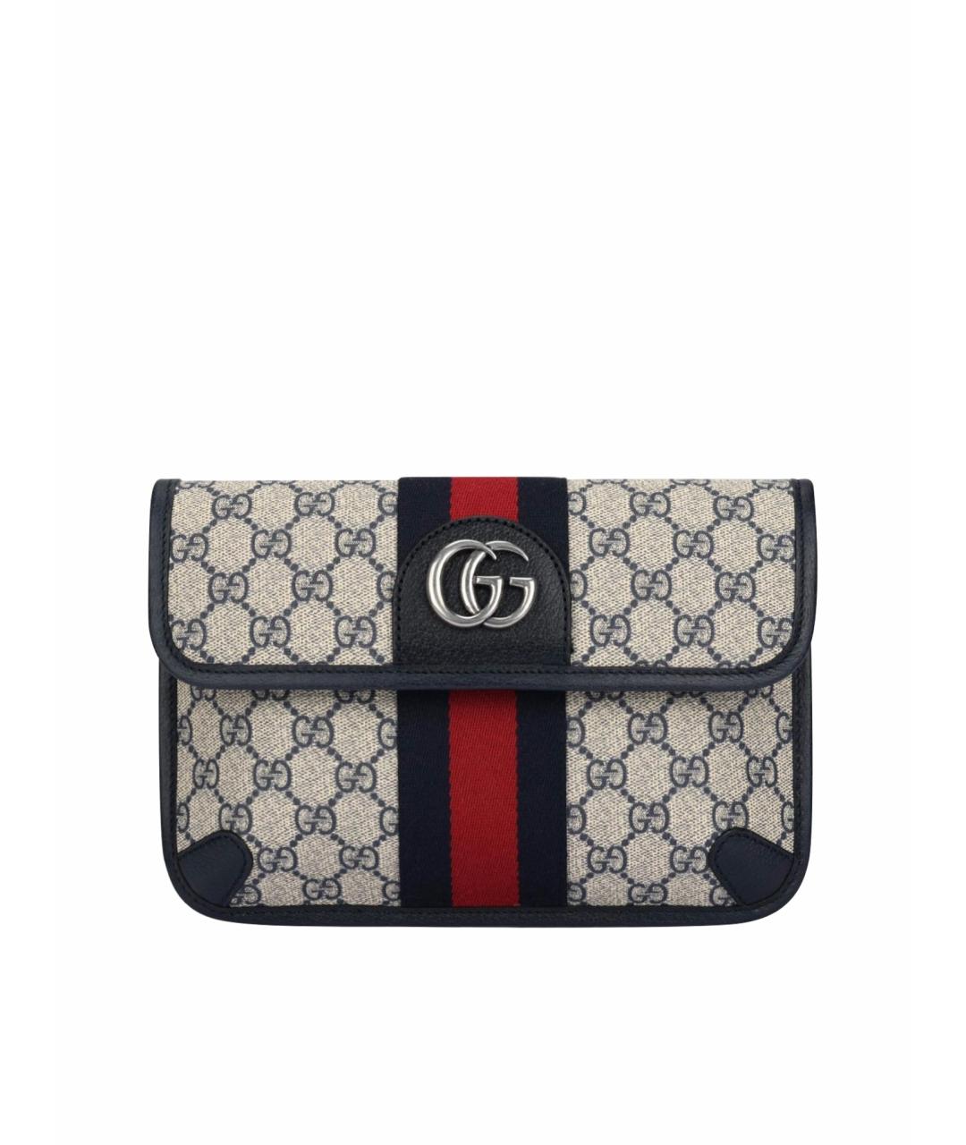 GUCCI Серая кожаная поясная сумка, фото 1