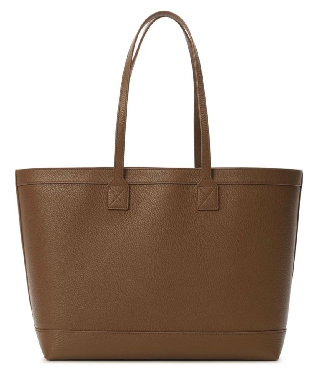 BURBERRY Коричневая кожаная сумка тоут, фото 3