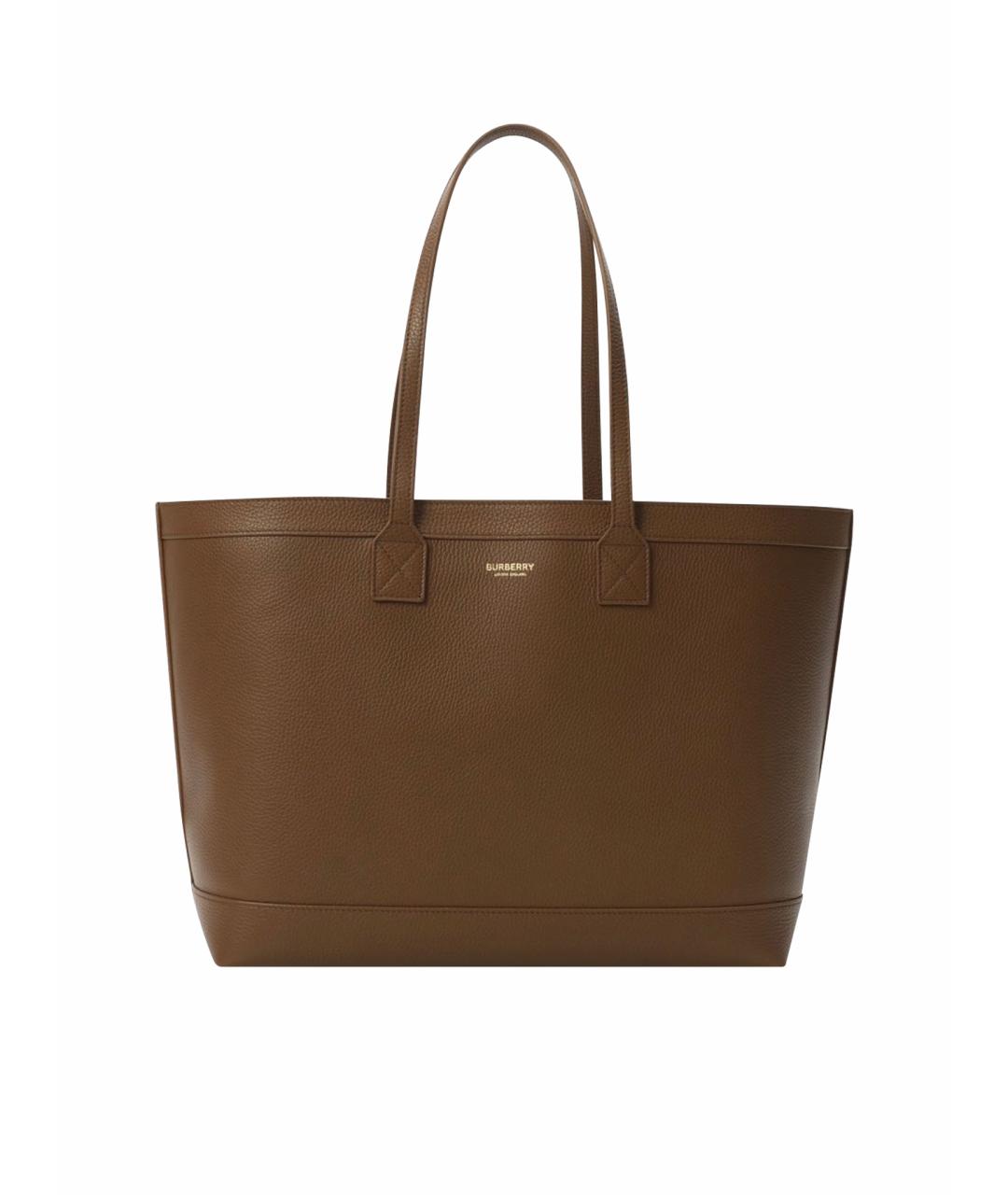 BURBERRY Коричневая кожаная сумка тоут, фото 1
