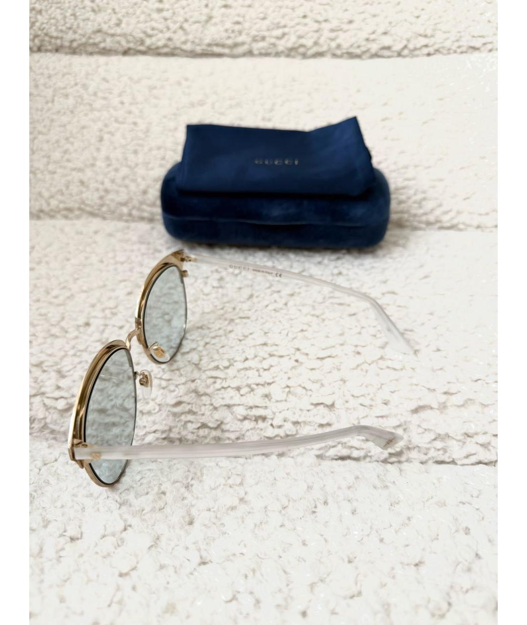 GUCCI Голубые пластиковые солнцезащитные очки, фото 4