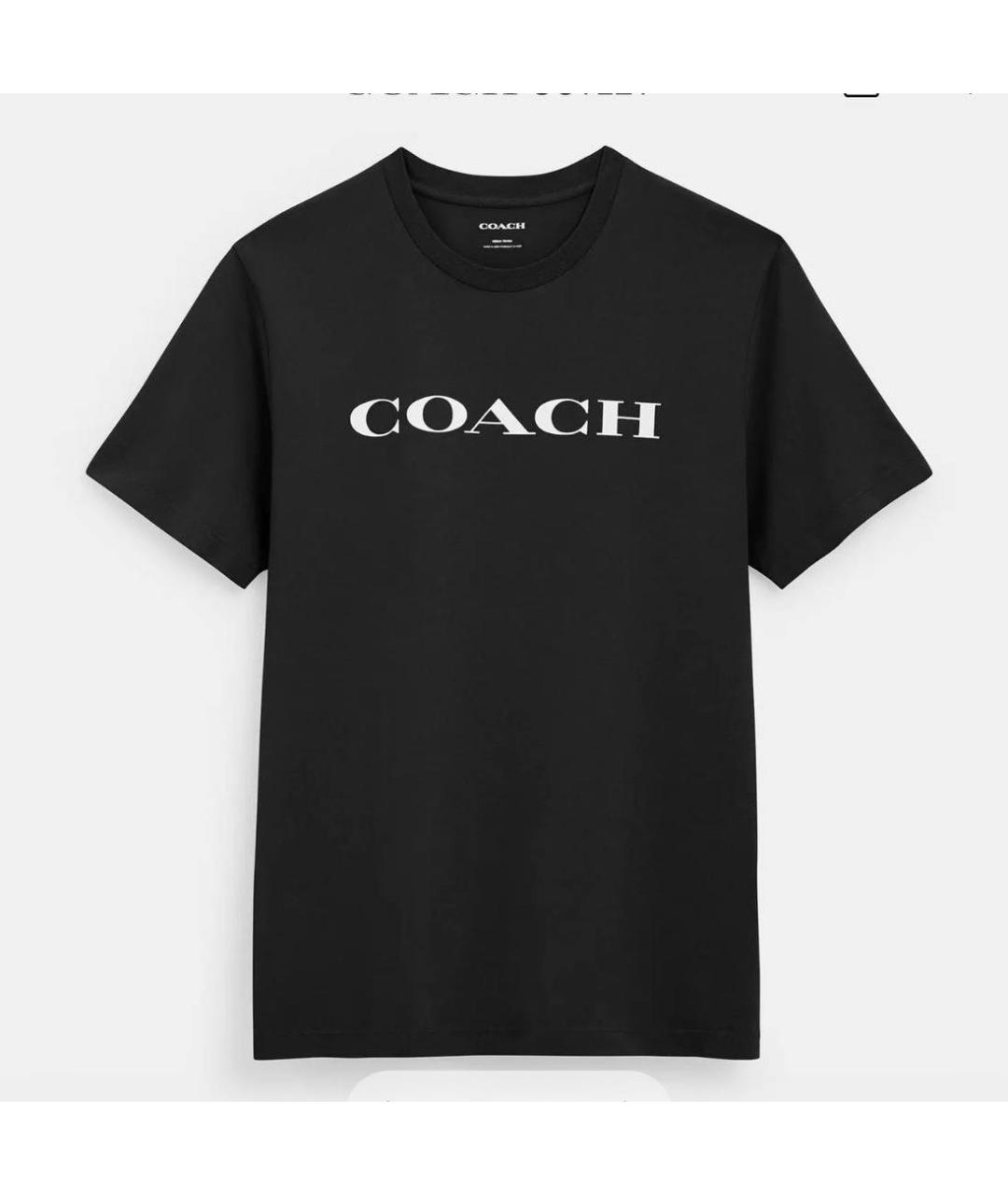 COACH Черная хлопковая футболка, фото 5