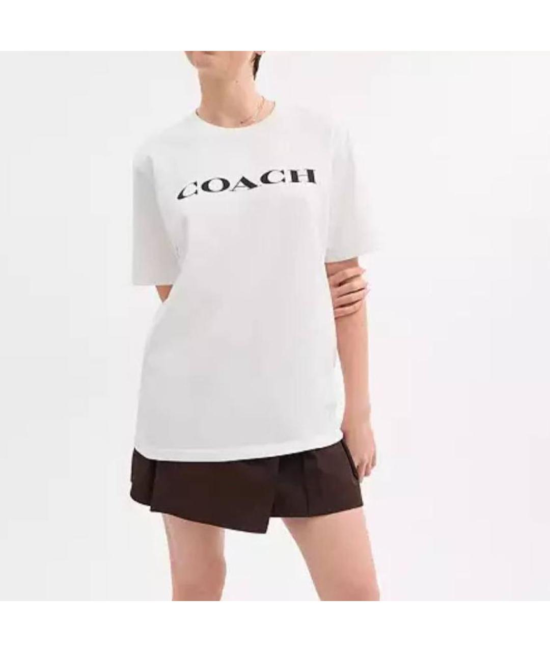 COACH Белая хлопковая футболка, фото 2
