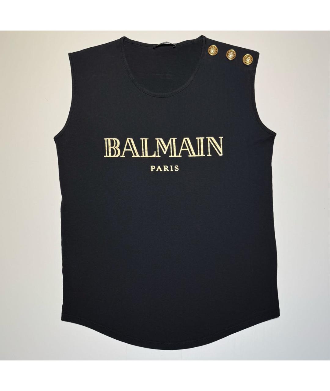 BALMAIN Черная хлопковая футболка, фото 6