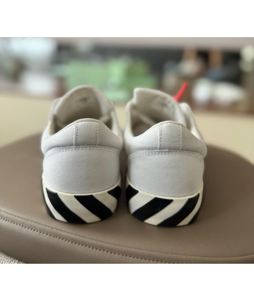 OFF-WHITE Белые текстильные кеды, фото 4