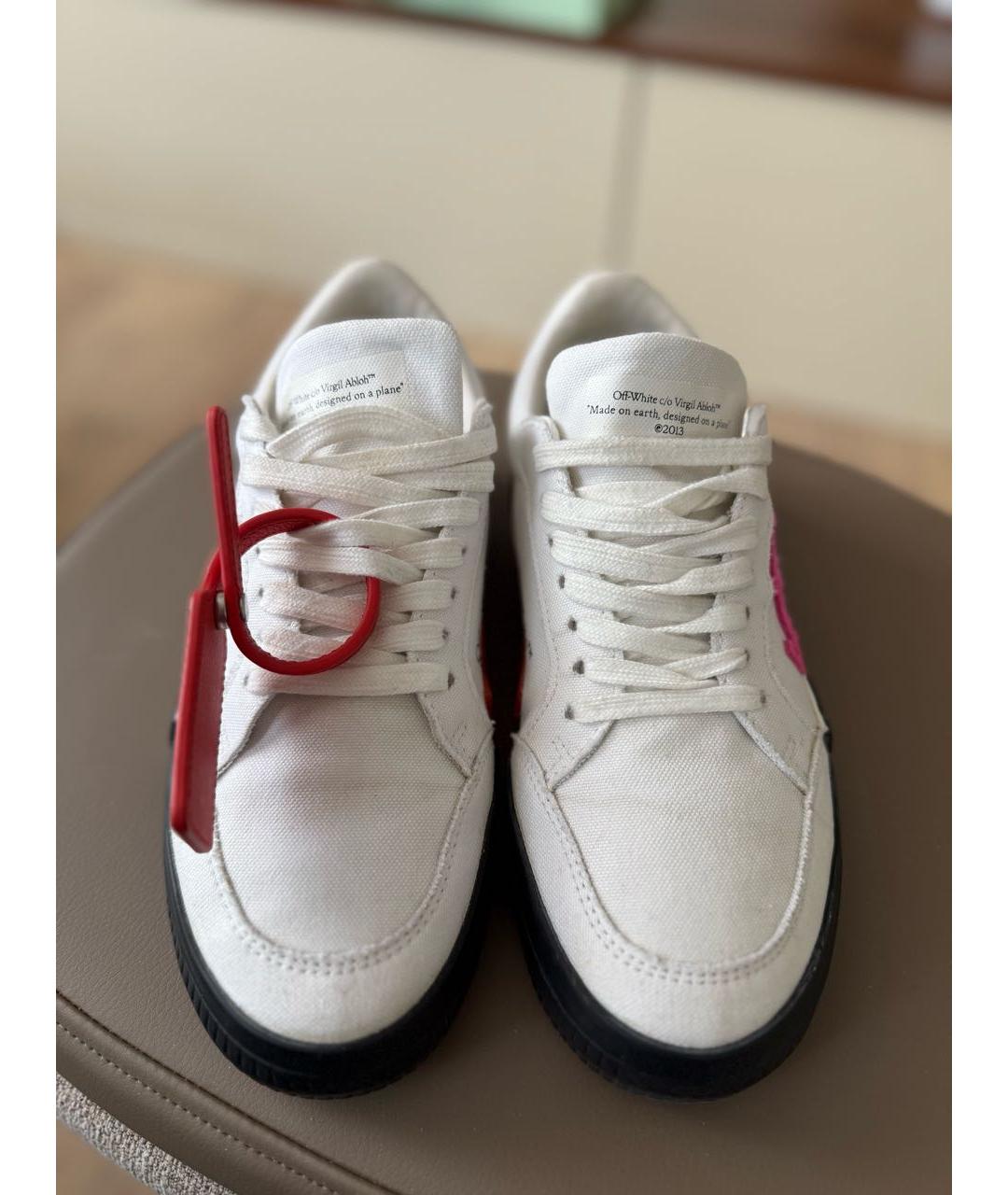 OFF-WHITE Белые текстильные кеды, фото 2