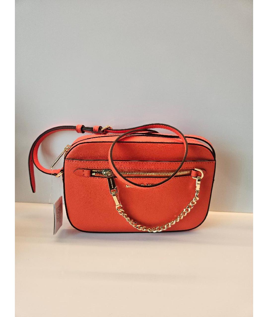 MICHAEL KORS Оранжевая кожаная сумка через плечо, фото 6