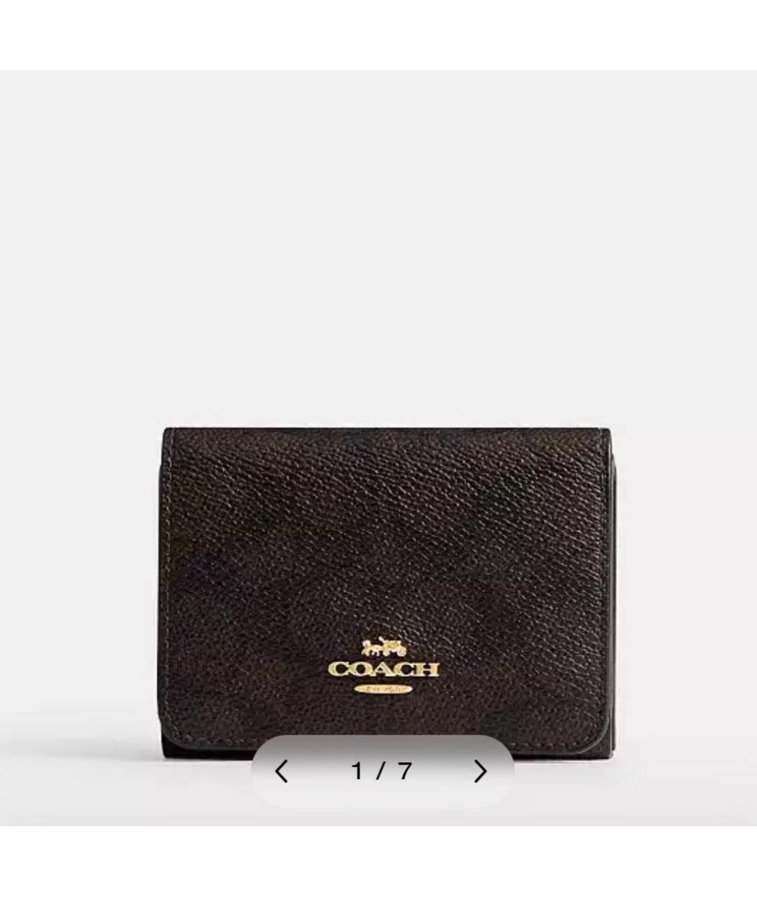COACH Коричневый кожаный кошелек, фото 3