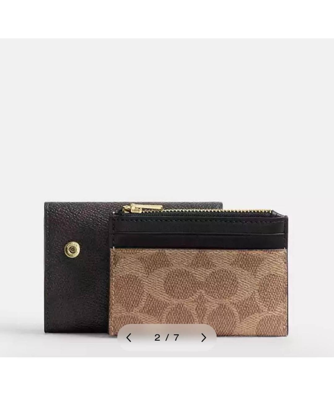 COACH Коричневый кожаный кошелек, фото 7