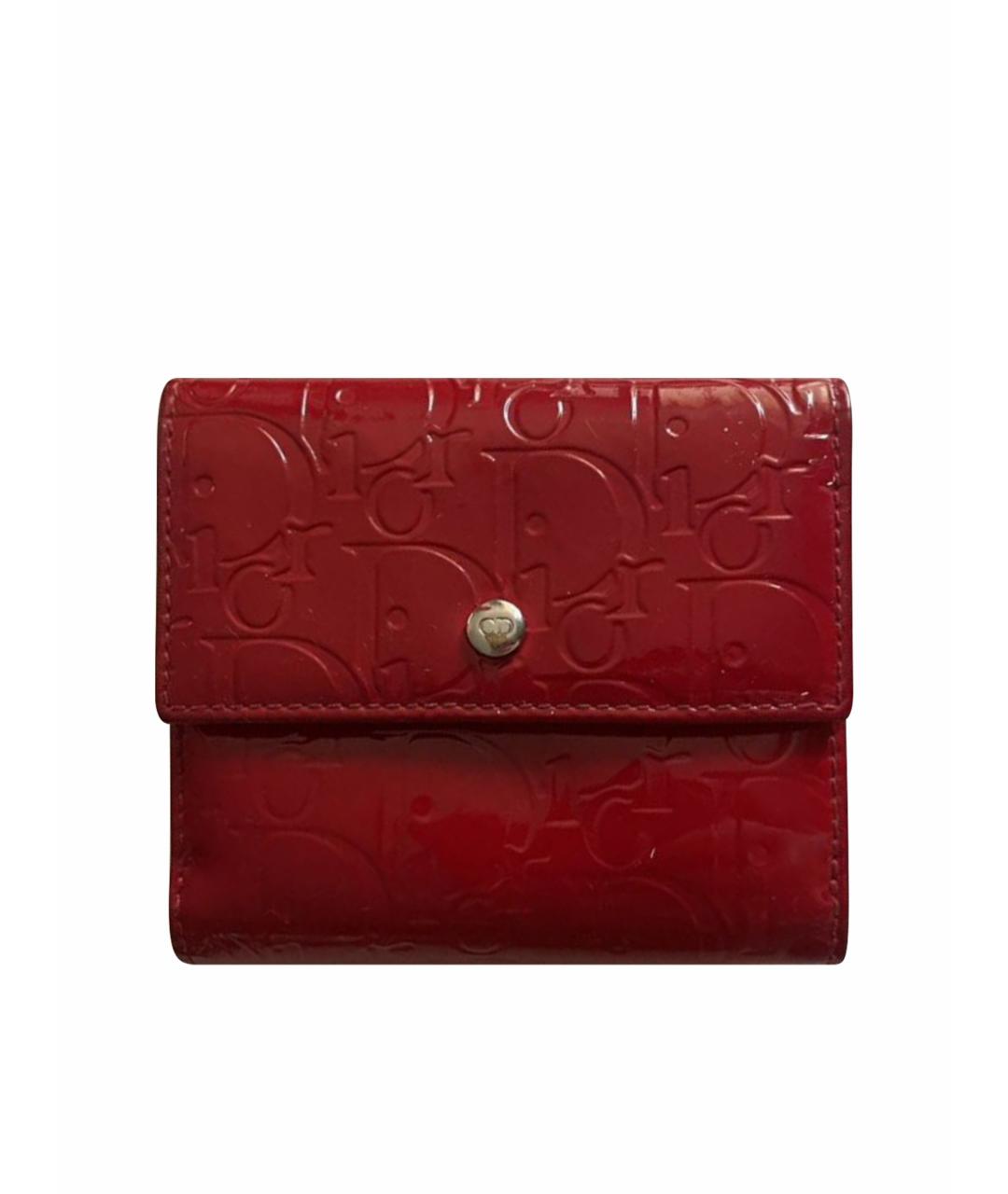 CHRISTIAN DIOR Красный кожаный кошелек, фото 1