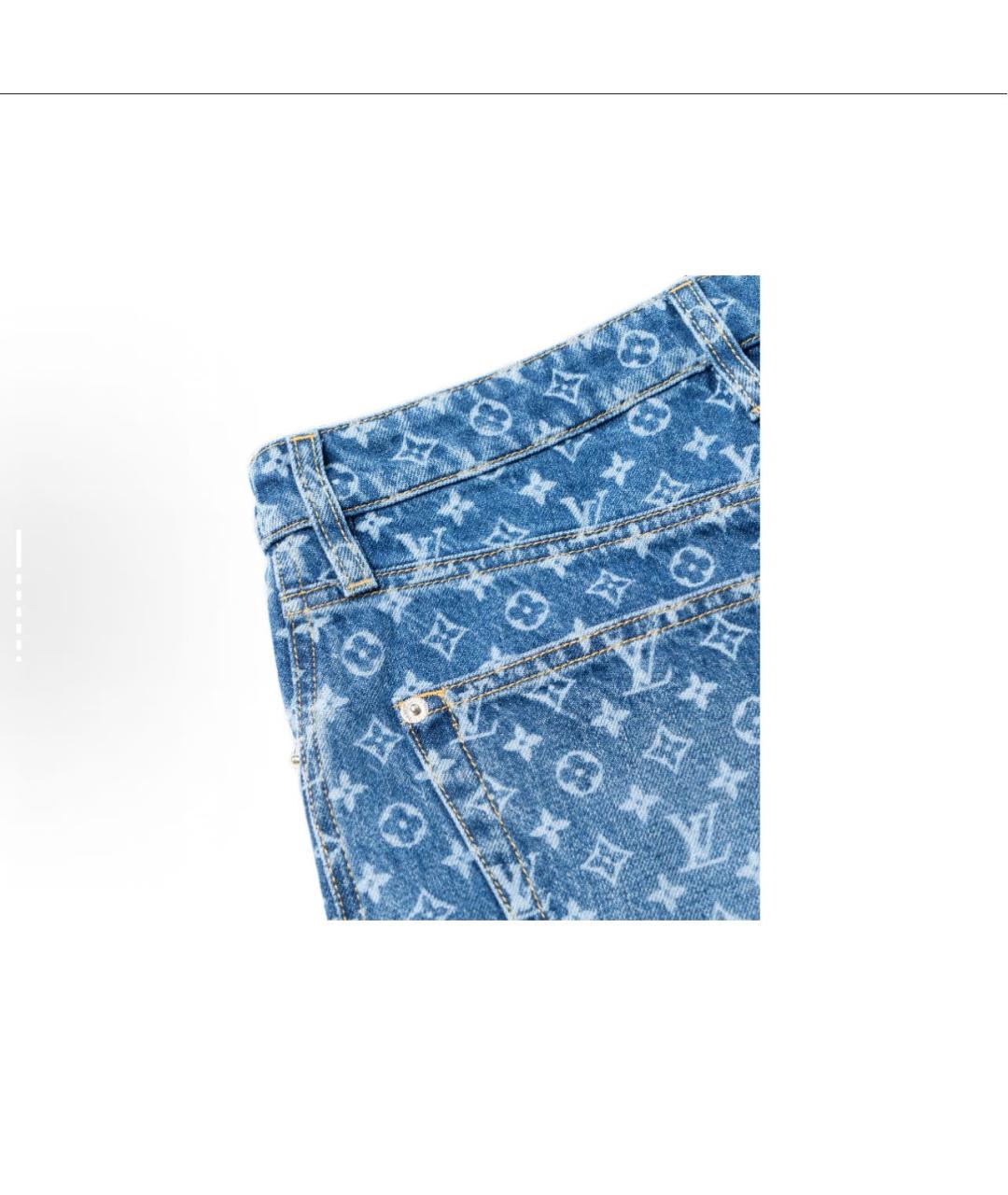 LOUIS VUITTON Синие хлопковые прямые джинсы, фото 4