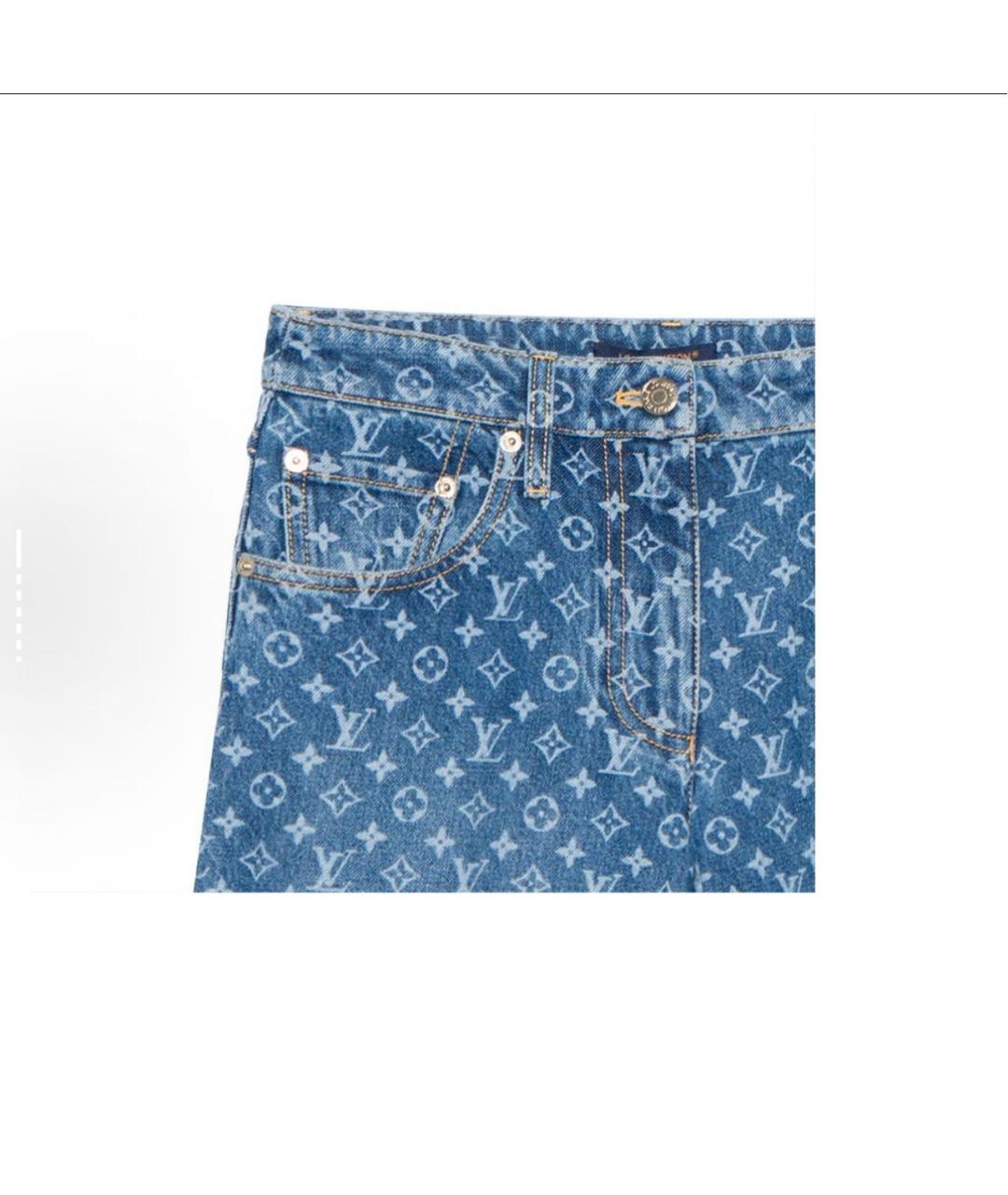 LOUIS VUITTON Синие хлопковые прямые джинсы, фото 5