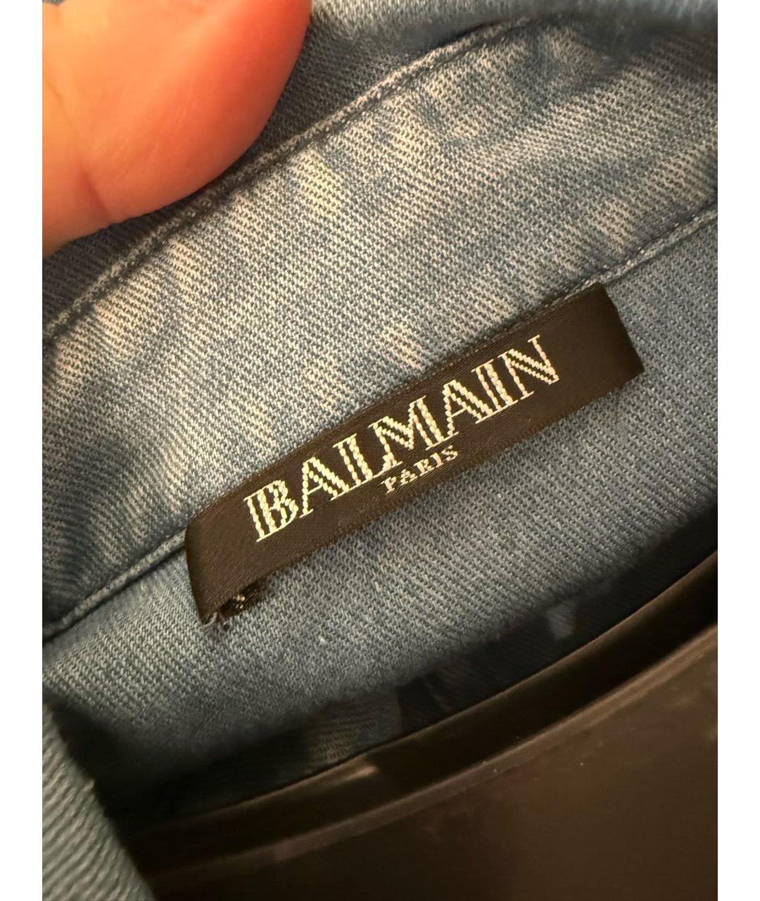 BALMAIN Голубая хлопковая рубашка, фото 3