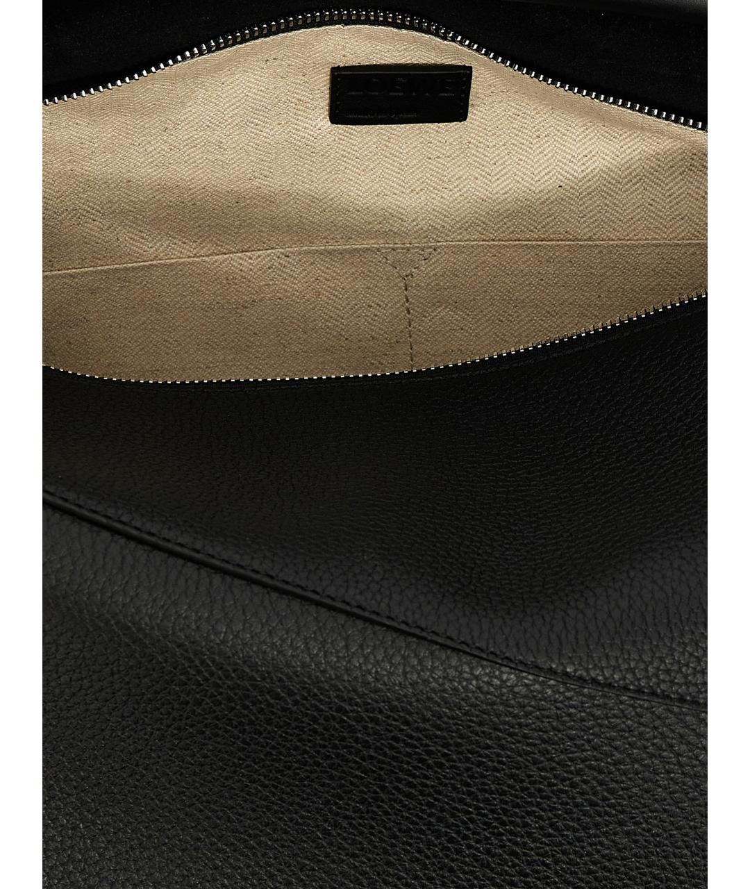 LOEWE Черная кожаная сумка с короткими ручками, фото 4