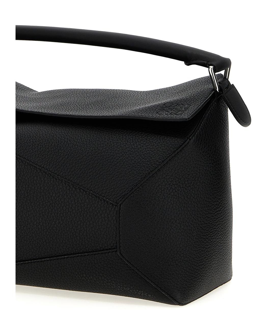 LOEWE Черная кожаная сумка с короткими ручками, фото 3
