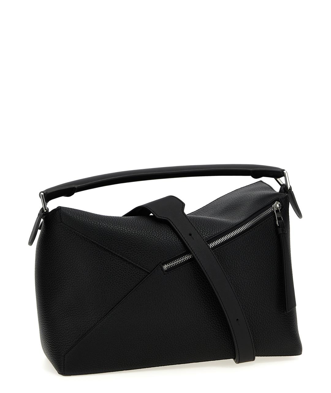 LOEWE Черная кожаная сумка с короткими ручками, фото 2