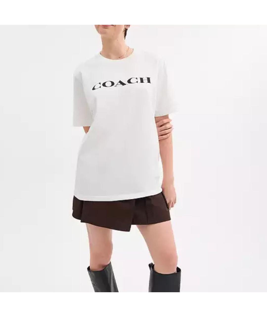 COACH Белая хлопковая футболка, фото 2