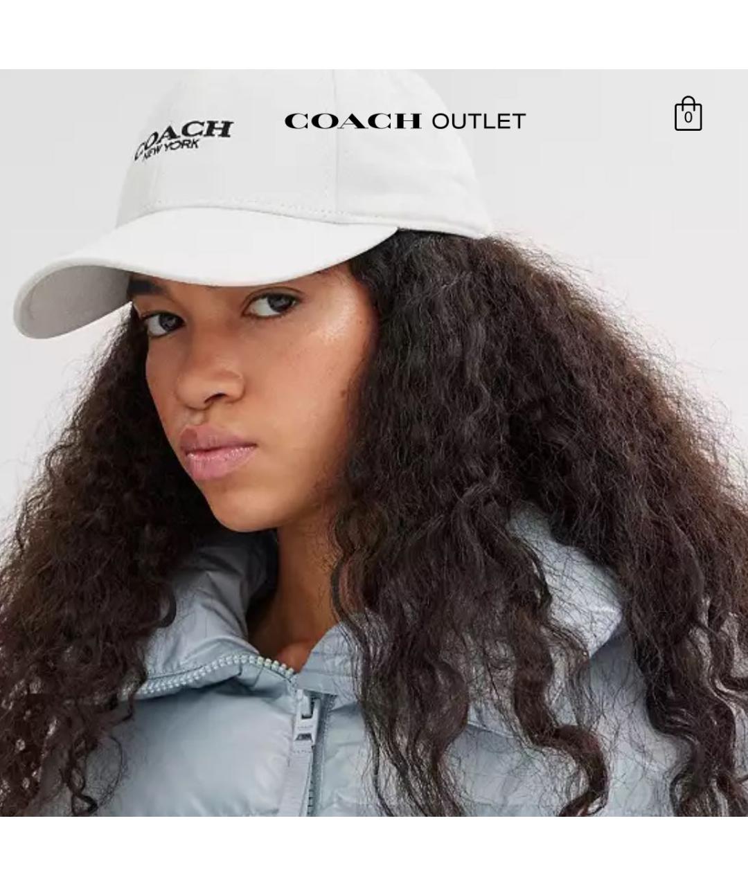 COACH Белая хлопковая кепка, фото 3