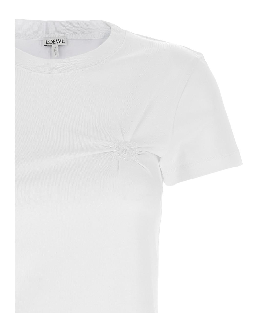 LOEWE Белая хлопковая футболка, фото 3