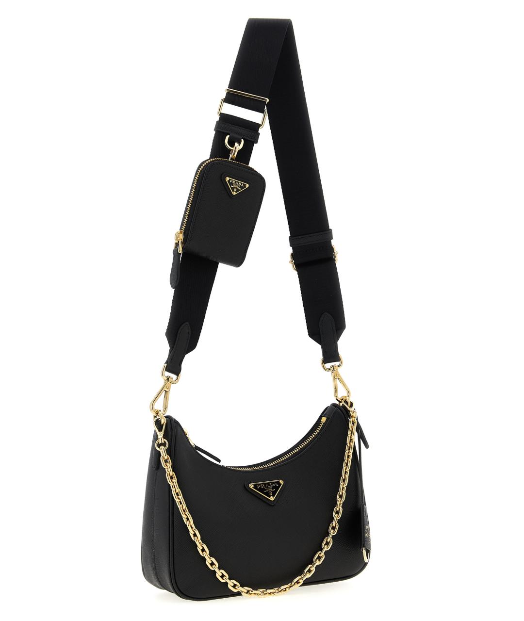 PRADA Черная кожаная сумка через плечо, фото 3