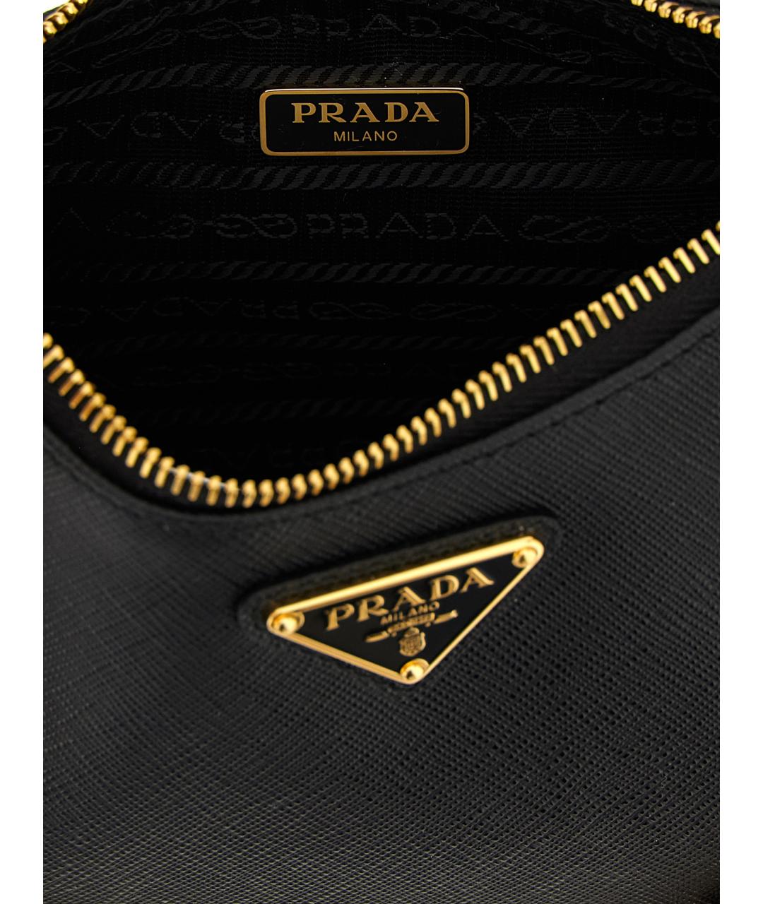 PRADA Черная кожаная сумка через плечо, фото 4