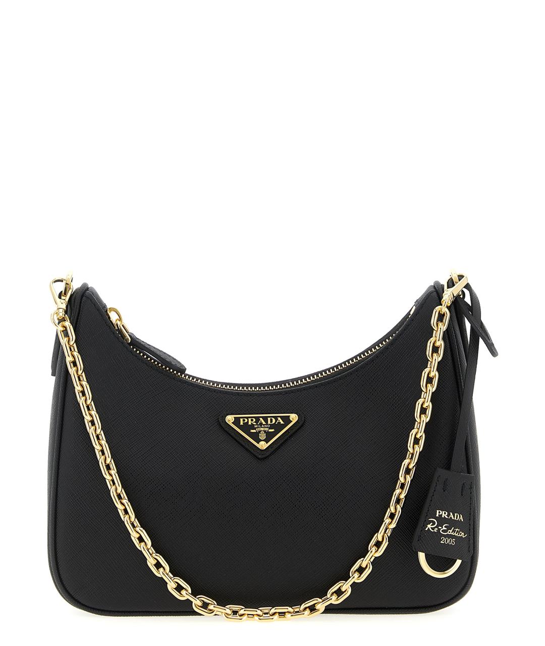 PRADA Черная кожаная сумка через плечо, фото 1