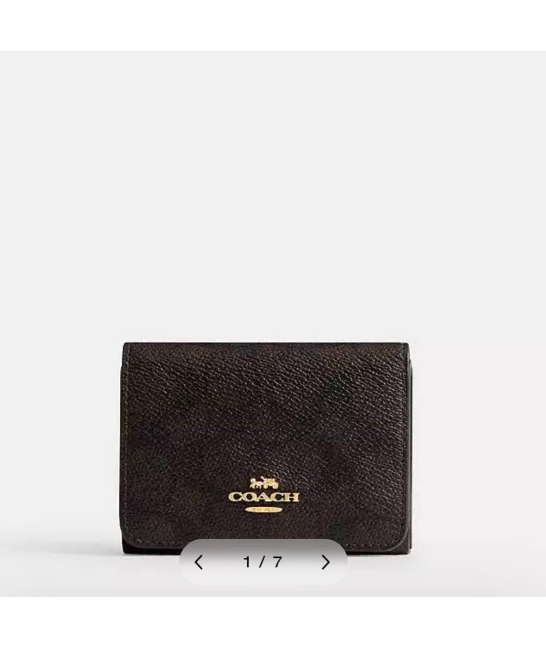 COACH Коричневый кошелек из искусственной кожи, фото 7