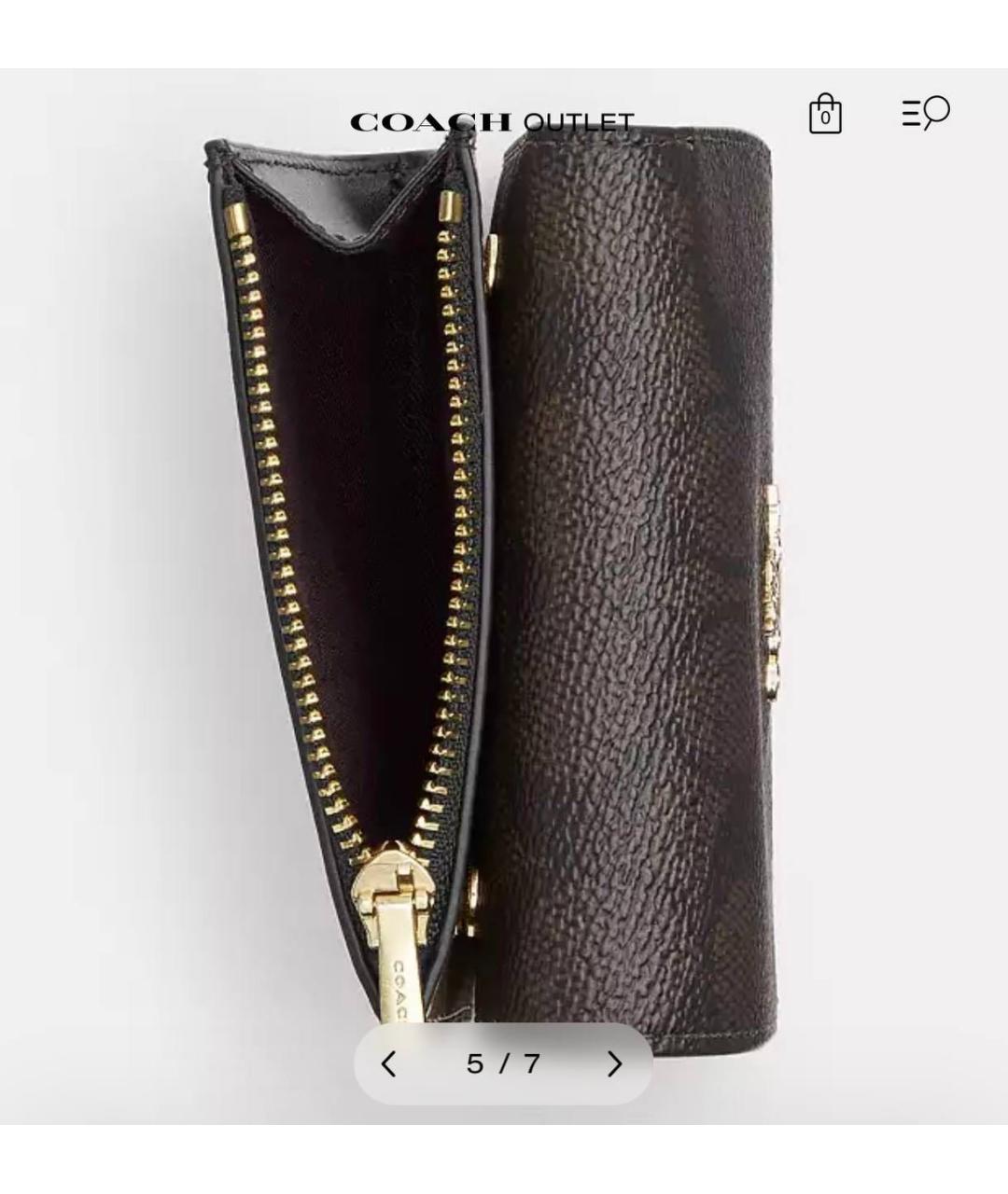COACH Коричневый кошелек из искусственной кожи, фото 5