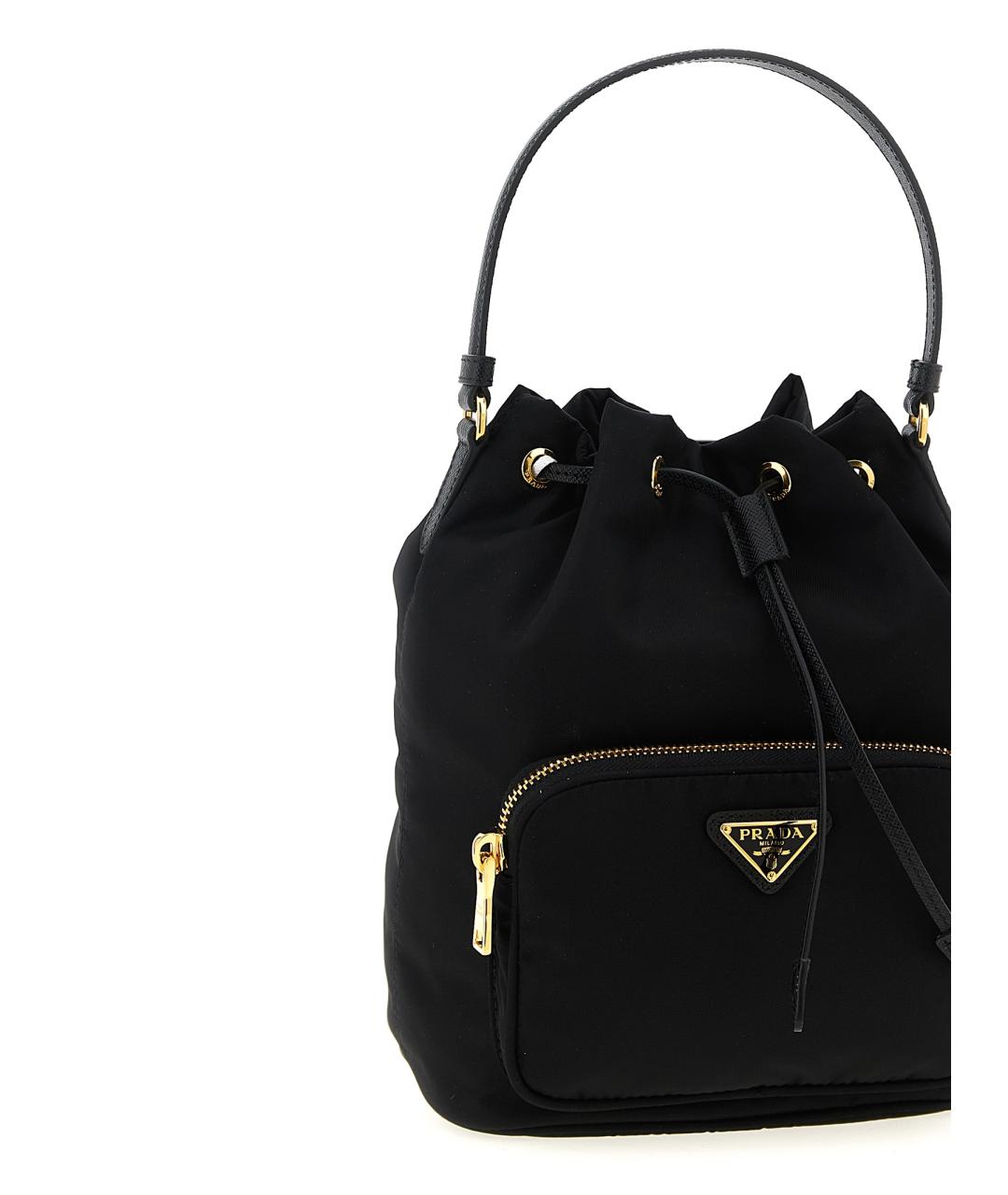 PRADA Черная синтетическая сумка с короткими ручками, фото 3